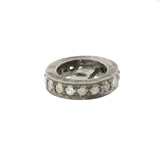 Tourmaline  Beads Diamond  Findings Silver Sterling 925 Standard 9mm Diamond Jewelry Findings Spacers Pave Connectors