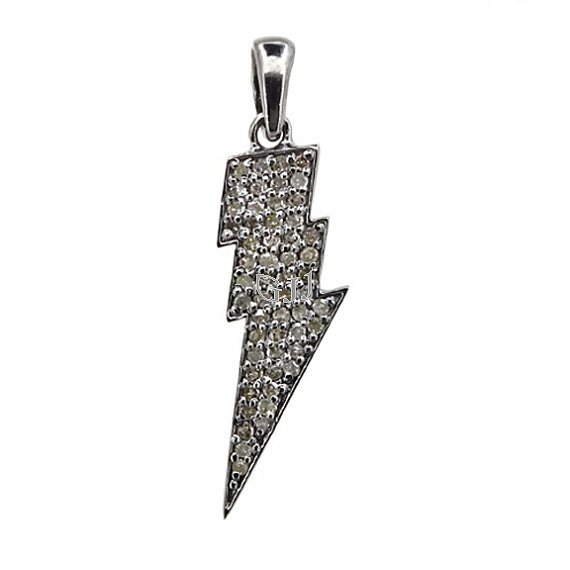 Blue Flashy Labradorite  pendant Rose cut pave Diamond pendant 925 sterling silver handmade finish Diamond charms necklace On sale